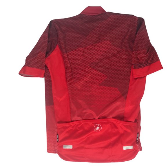 CASTELLI Women's M Cycling Jersey Red Black.  Full Zipper in Front Short Sleeve - Picture 2 of 11